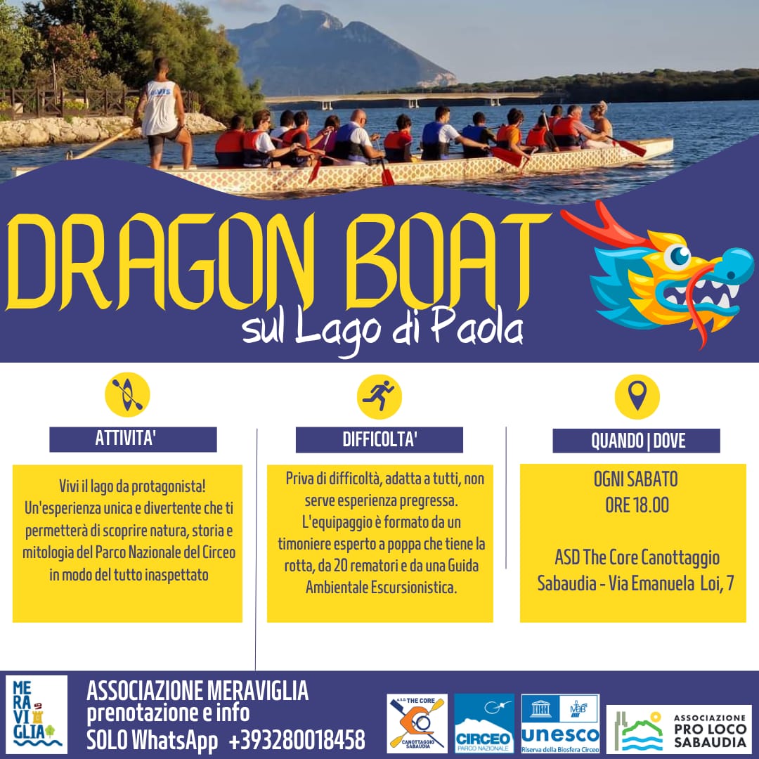 DRAGON BOAT SUL LAGO DI PAOLA