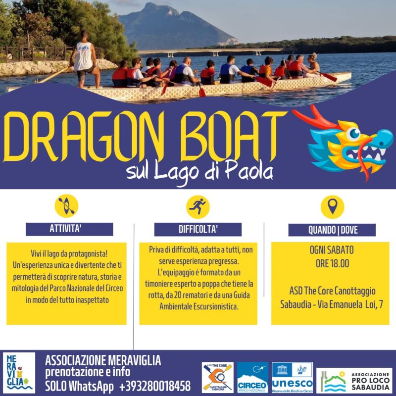 DRAGON BOAT SUL LAGO DI PAOLA